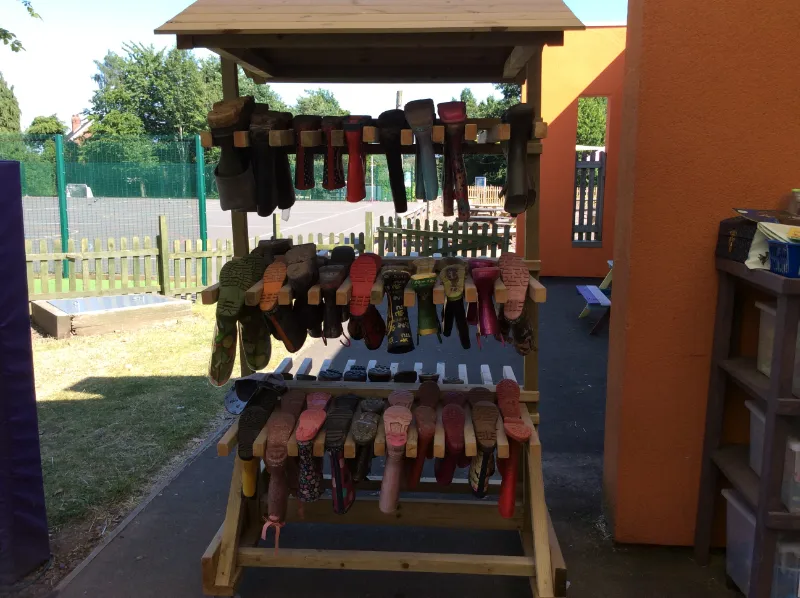 Wellie rack for primary schools